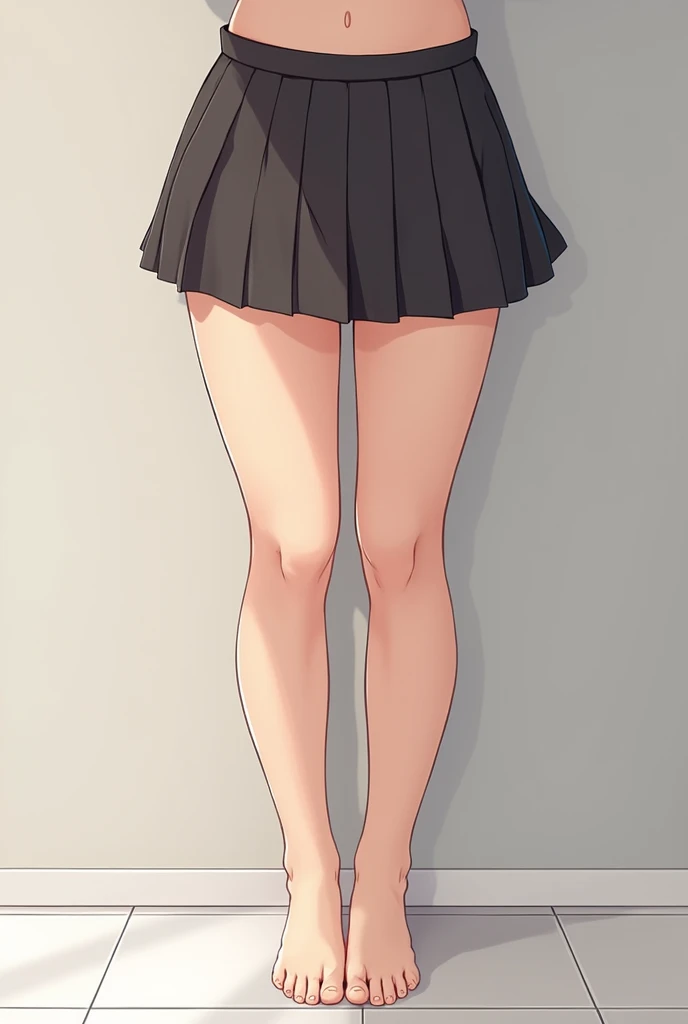  with legs open without panties and in a skirt and without anime clothes