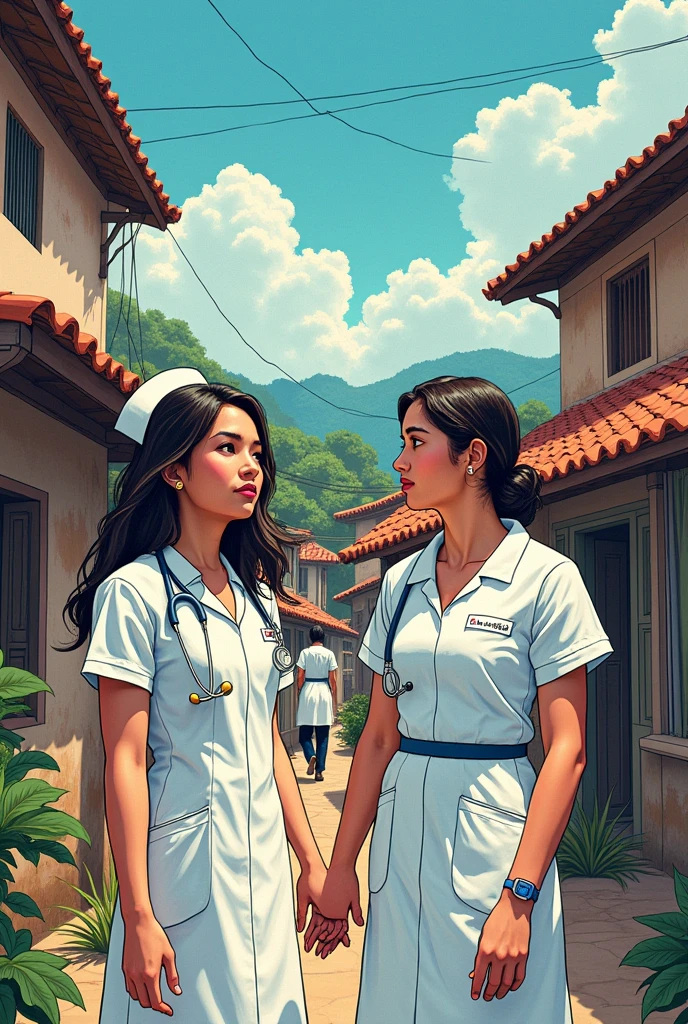 nursing in the philippine Public Health Nursing Development . comic strip give description in english