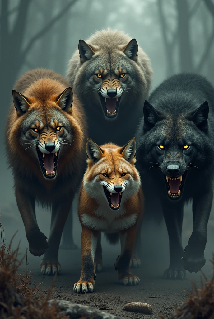 Scary group of animals 