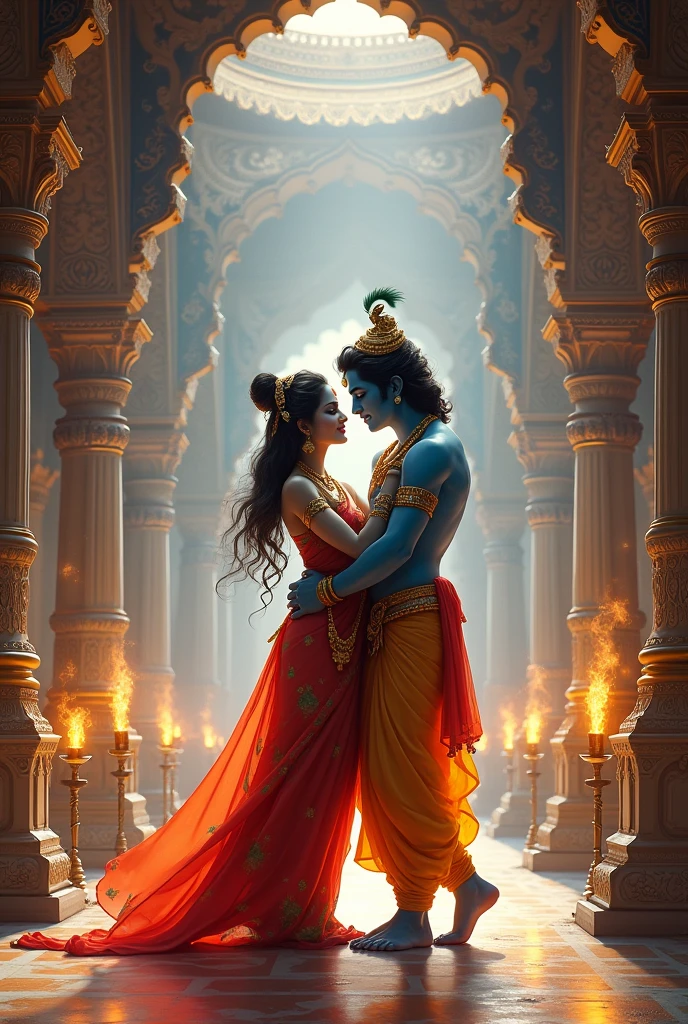Radhe Krishna in indian temple 