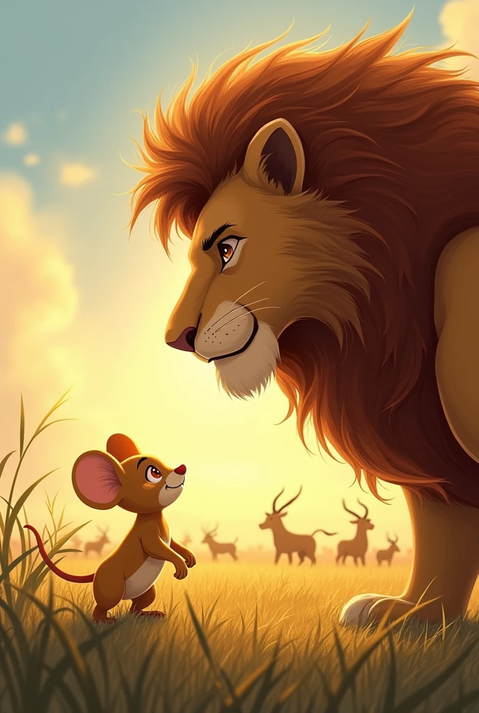 For kids story "You're free to go," the lion said, and the mouse quickly ran away.