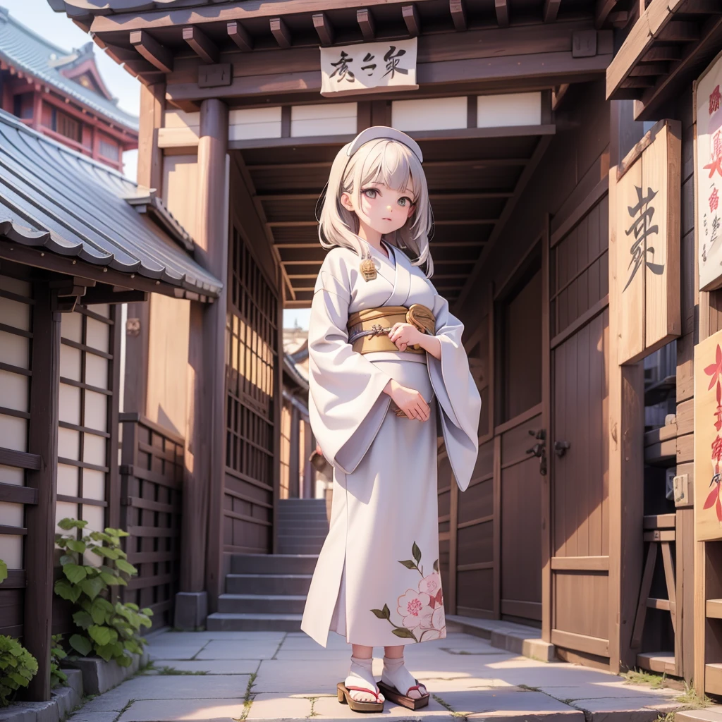 Ancient Japanese Priestess、Ancient Japan cityscape