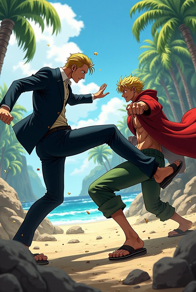 Sanji cool pose when he is fighting with zoro