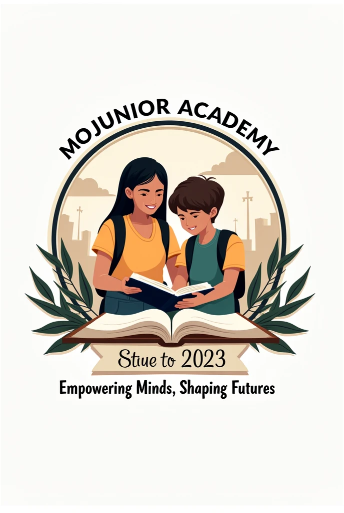 A school logo for MoJunior Academy with an educational motto established in 2023