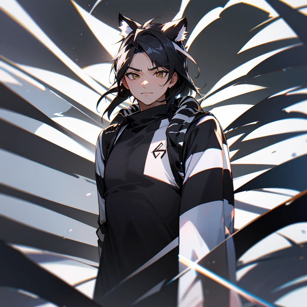 Black tiger with white stripes 