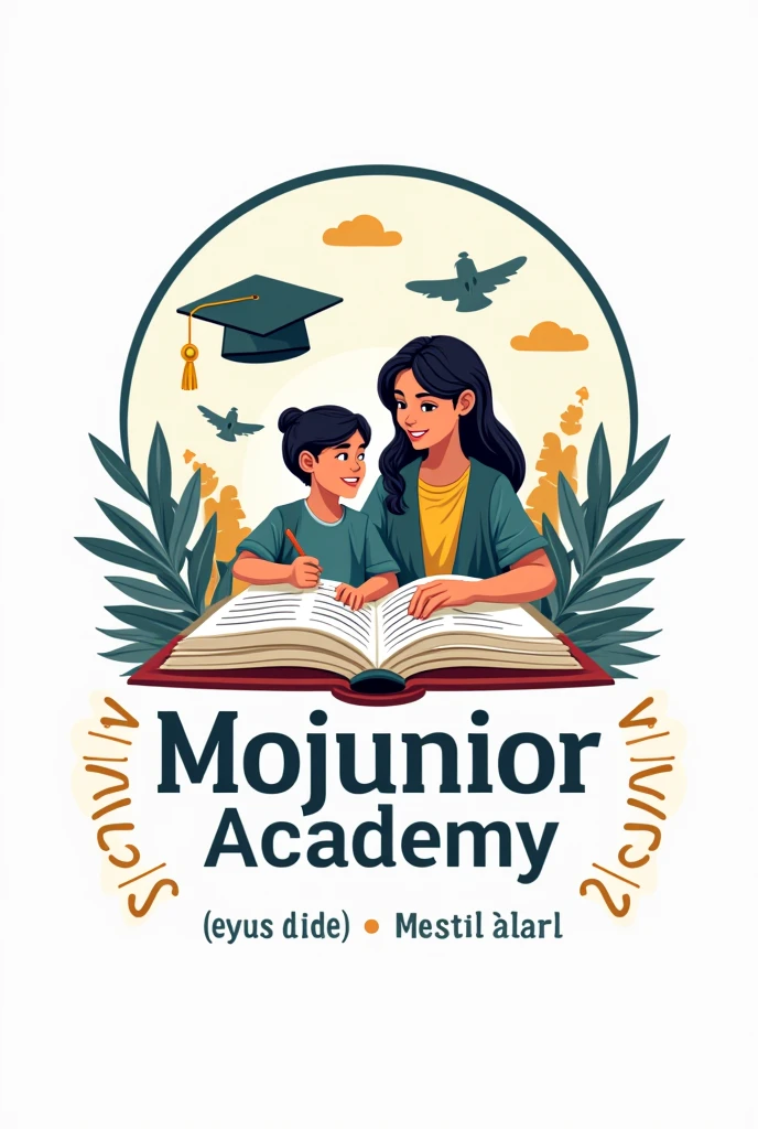 A school logo for MoJunior Academy with an educational motto  established in 2023