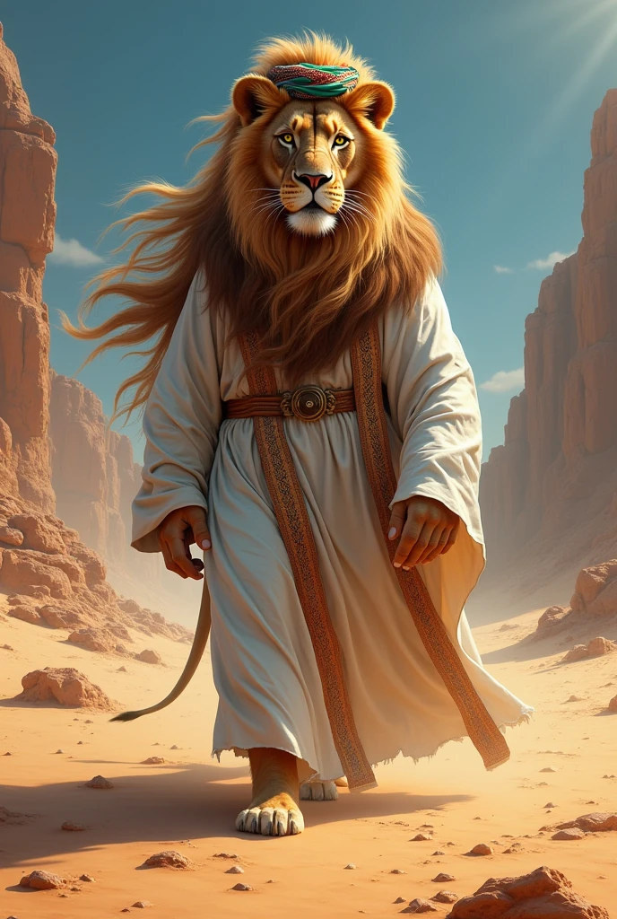 Lion arabic clothes sahara muslim 