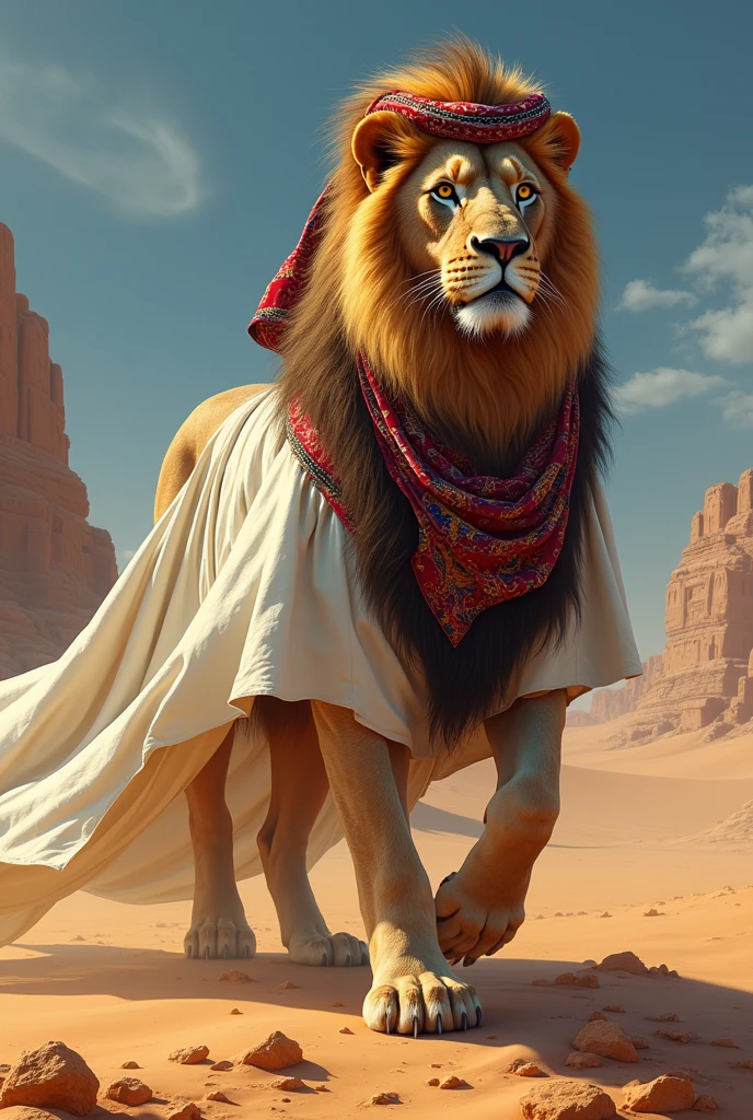 Lion arabic clothes sahara muslim 