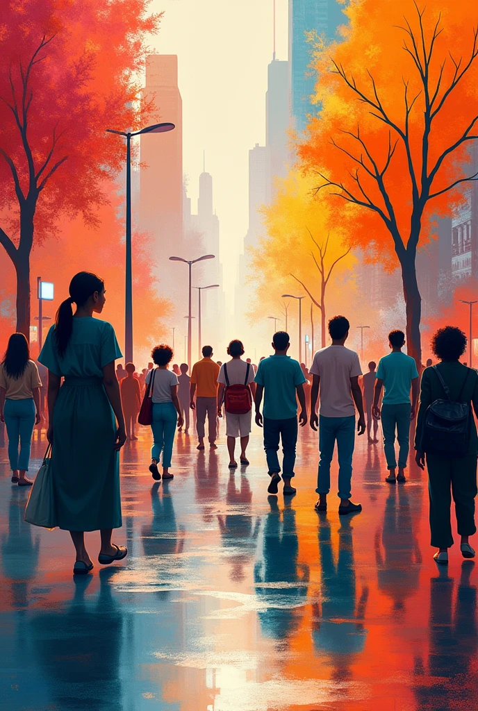 Create an abstract image that represents this phrase:
"Public spaces must be accessible to all, without exceptions."