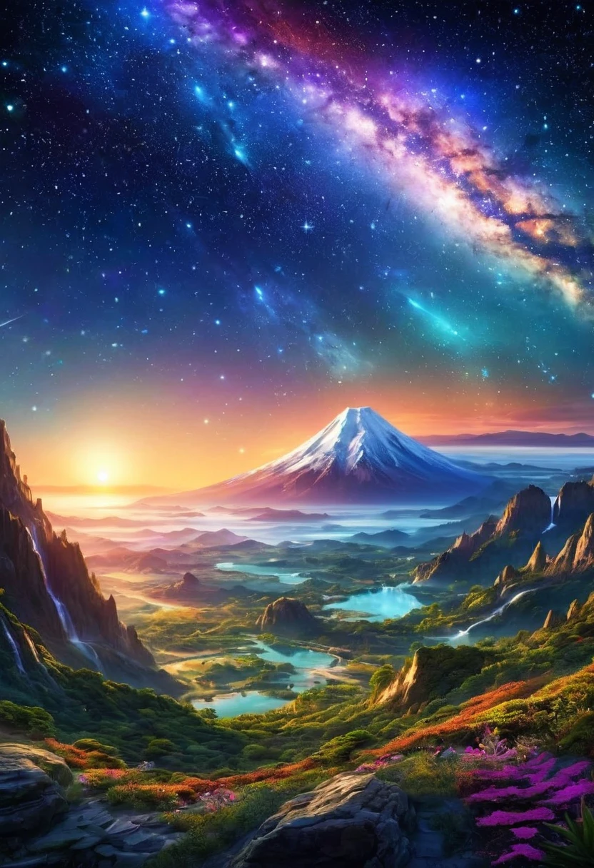 (masterpiece, best quality:1.2), Fantastic creatures from the distant planet Spica, Sentiwa, Intricate details, Cosmic Energy, Dreamy Landscape、