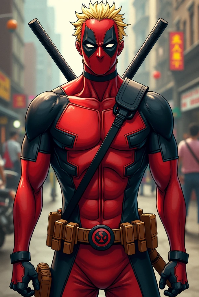 Sanji but sanji is deadpool clothes