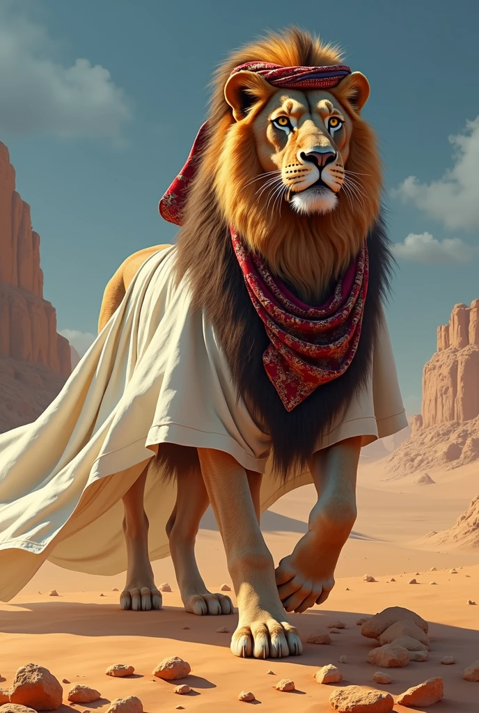 Lion arabic clothes sahara muslim