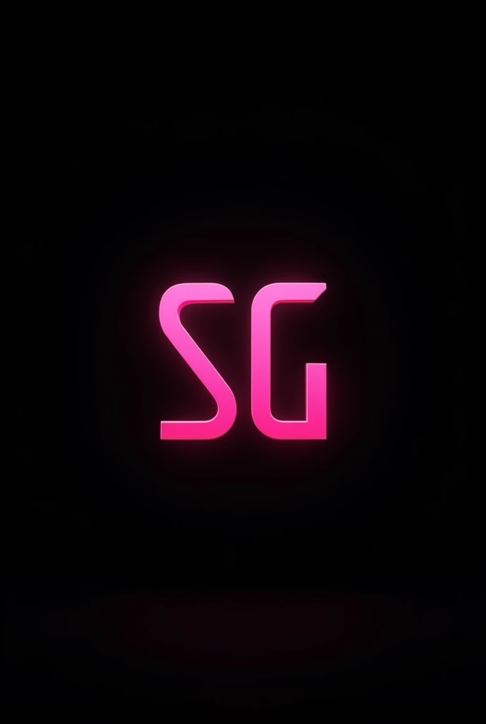 bright mint pink colour cool 'SG' logo , black background