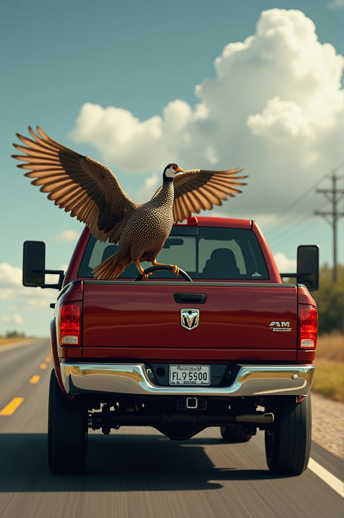Make a Brazilian partridge (rhynchotus rufescens ) driving with the wings a RAM 3500