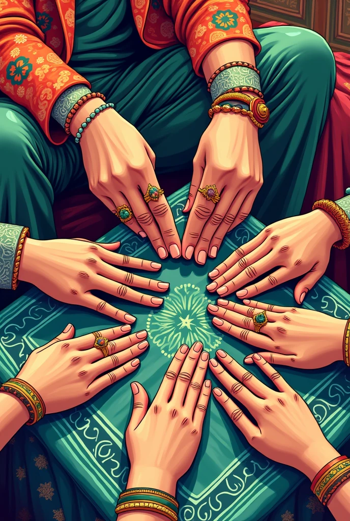 Pakistani colorful culture heritage hand made easy to draw drawing