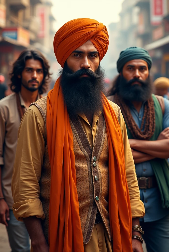 Sardar guy with 2 indian friend one with long hair guy