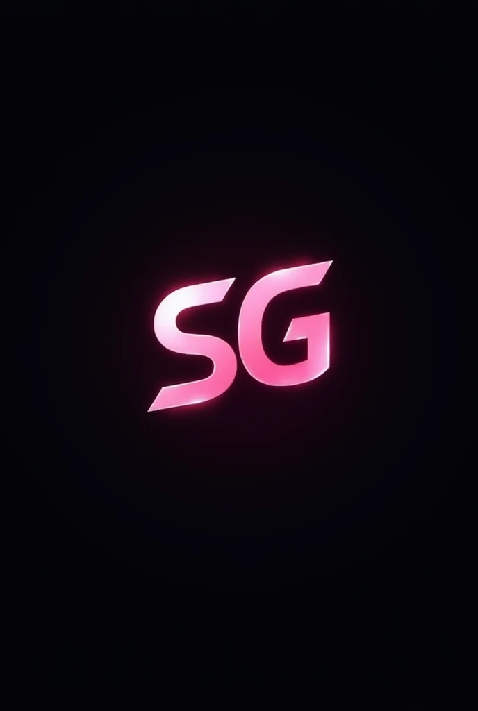 bright mint pink colour cool 'SG' logo , black background