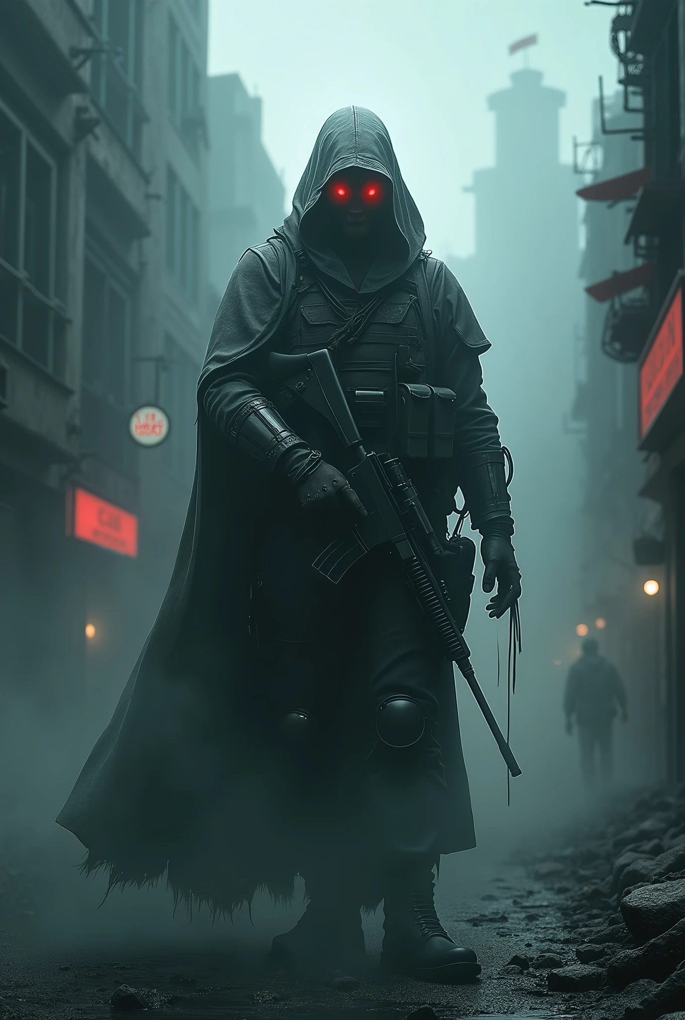 Imagen de ghosth de calle of duty con un logo que diga KISS OF DEATH