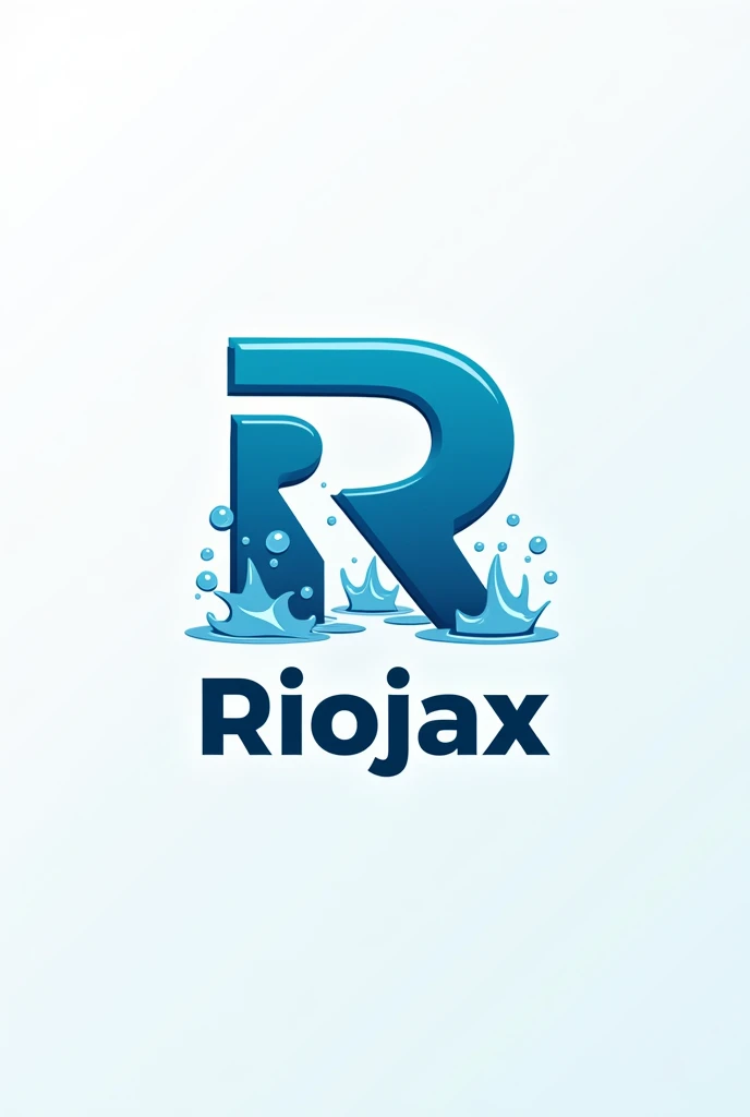 Create me a logo for a cleaning supplies company called "RIOJAX" with a cleaning product that simulates a letter