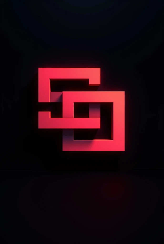 bright mint red colour cool 'SG' logo , black background