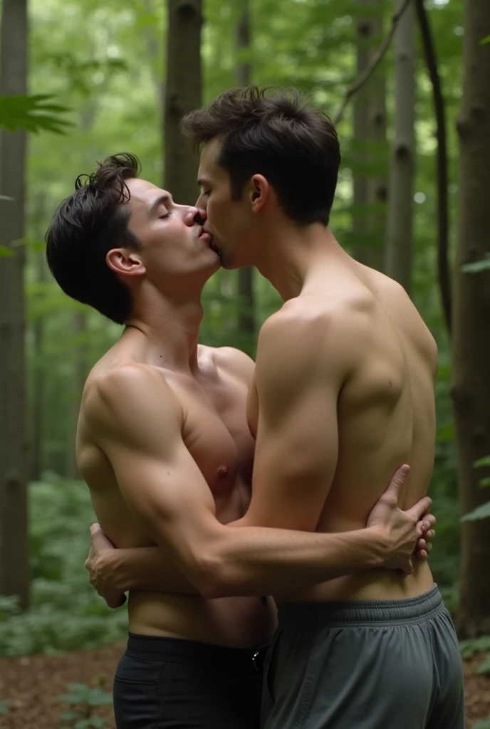 Photo of Tom Holland licking Josh Hutcherson&#39;s ass naked in a forest