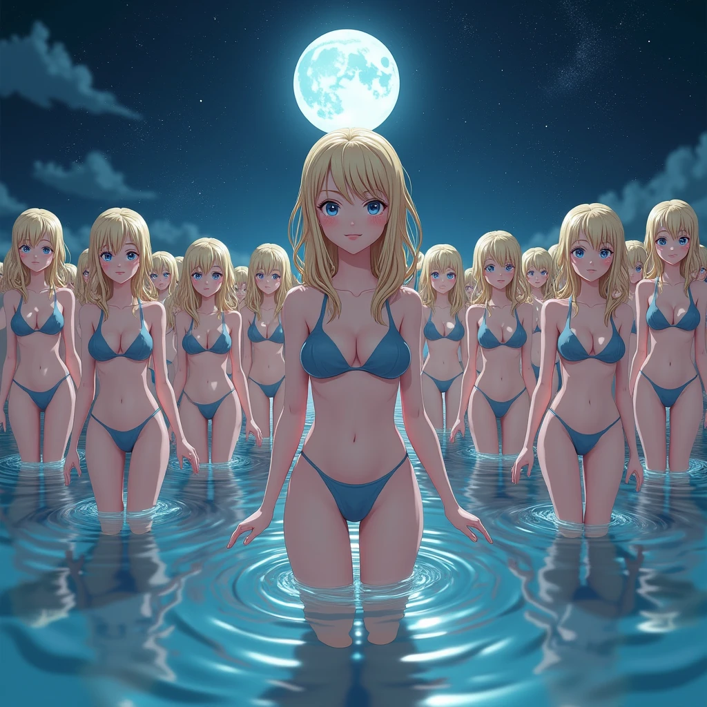 ((anime character Clone-girls Art)), ((Best Super High quality Clone-girls illustration Art)), (((16K, Highest quality, Ultra-high resolution))), (((((It&#39;s a very unrealistic and delusional worldview.))))), Blonde Girl, Swimwear, Very detailed美しい女体, Very detailed完璧な体の構造, ((Big Breasts)), (((A seductive smile))), ((((((((Highly detailed cloning depiction, 1girl-1,000,000,000,000,000,000,000,000,000,000,000,000clone-girls)))))))), (Very detailed, The detailed depiction of the proliferation of Clone-girls, ((With perfectly identical Clone-girls&#39; bodies, With the exact same face as Clone-girls, With the exact same hairstyle as Clone-girls, Dressed exactly like the Clone-girls, Exactly the same height as the Clone-girls, 完璧にClone-girlsと同じ超Big Breasts), (((((1,000,000,000,000,000,000,000,000,000,000,000,000Clone-girls))))), (Very detailed depiction, From the surface of the water, 1,000,000,000,000,000,000,000,000,000,000,000,Over 000 people, Clone-girlsが, From face to upper body, Repeated extension々And wells up), night, Starry sky and full moon, walk, Approaching here, １The girl in the row holds out her hand, The girls in the second row are watching us., The girls in the third row were playing with the same girls., From the fourth row onwards, the girls were flirting with each other.