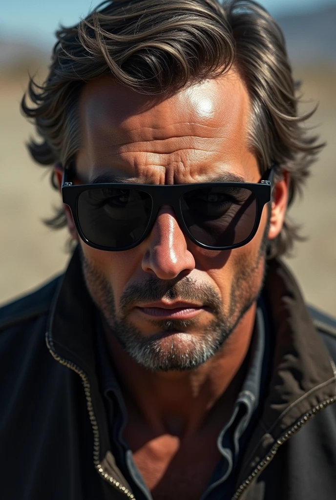 Un homme qui s'appelle Rider avec des lunettes de soleil noir