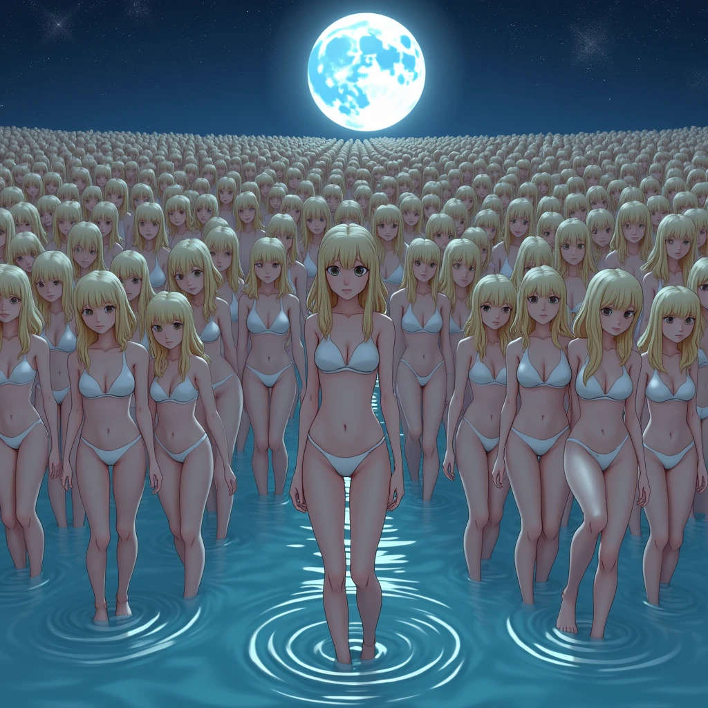 ((anime character Clone-girls Art)), ((Best Super High quality Clone-girls illustration Art)), (((16K, Highest quality, Ultra-high resolution))), (((((It's a very unrealistic and delusional worldview.))))), Blonde Girl, Swimwear, Very detailed美しい女体, Very detailed完璧な体の構造, (()), (((A seductive smile))), ((((((((Highly detailed cloning depiction, 1girl-1,000,000,000,000,000,000,000,000,000,000,000,000clone-girls)))))))), (Very detailed, The detailed depiction of the proliferation of Clone-girls, ((With perfectly identical Clone-girls' bodies, With the exact same face as Clone-girls, With the exact same hairstyle as Clone-girls, Dressed exactly like the Clone-girls, Exactly the same height as the Clone-girls, 完璧にClone-girlsと同じ超Big Breasts), (00,000,000,000,000,000,000,000,000,000,000,000Clone-girls))))), (Very detailed depiction, From the surface of the water, 1,000,000,000,000,000,000,000,000,000,000,000,Over 000 people, Clone-girlsが, From face to upper body, Repeated extension々And wells up), night, Starry sky and full moon, walk, They approached me in groups, got close to me, and surrounded me., The girls were holding me tightly from both sides and I couldn't move., Countless girls suddenly pounce on me with force., Let's have harem sex right now!!!!!I will never let you go!!!!!, Let's feel good with countless breasts!!!!!