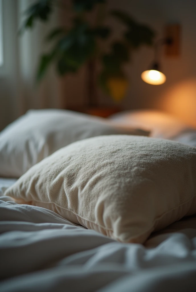 Zoom on bed with one pillow