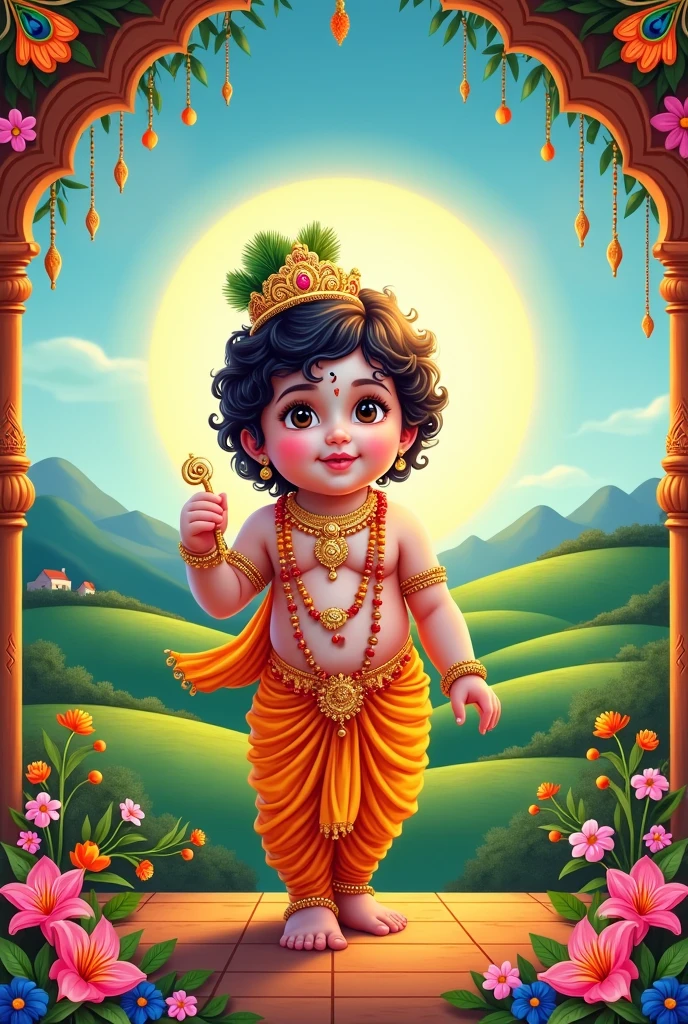 Wishing janmashtami for frame company poster