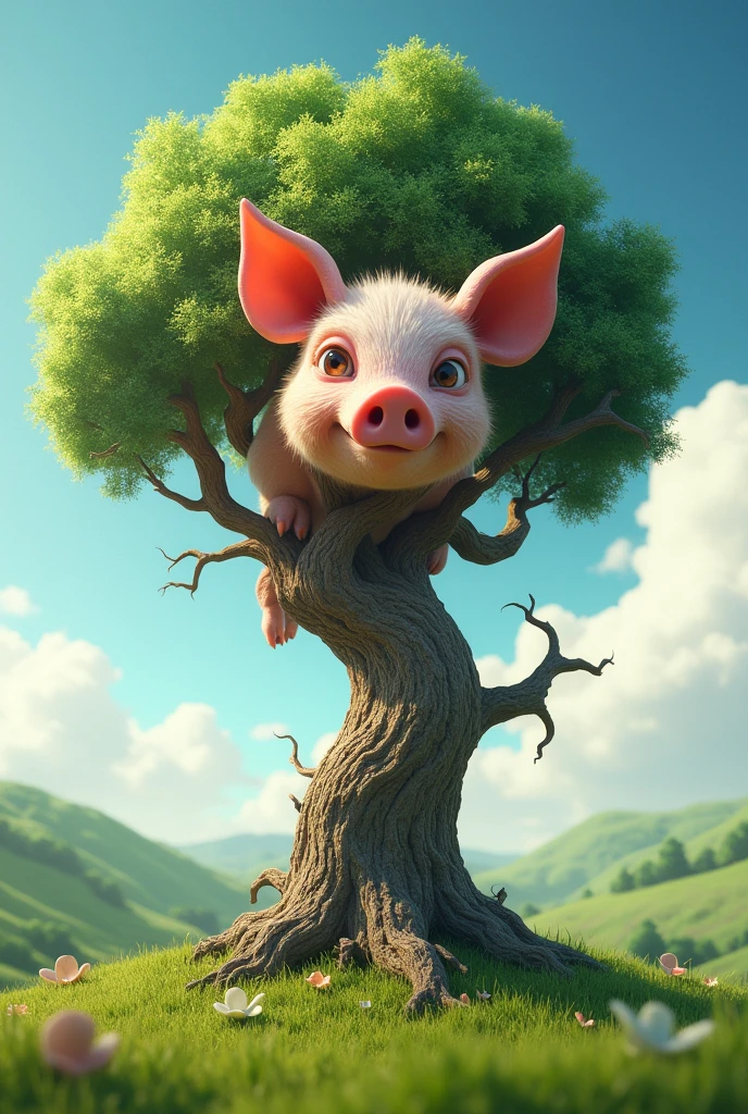 Tree with a pig face