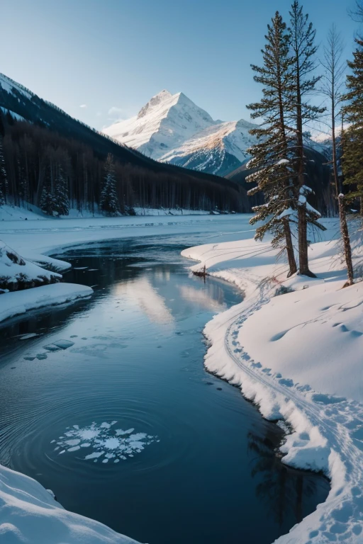 image of frozen lake