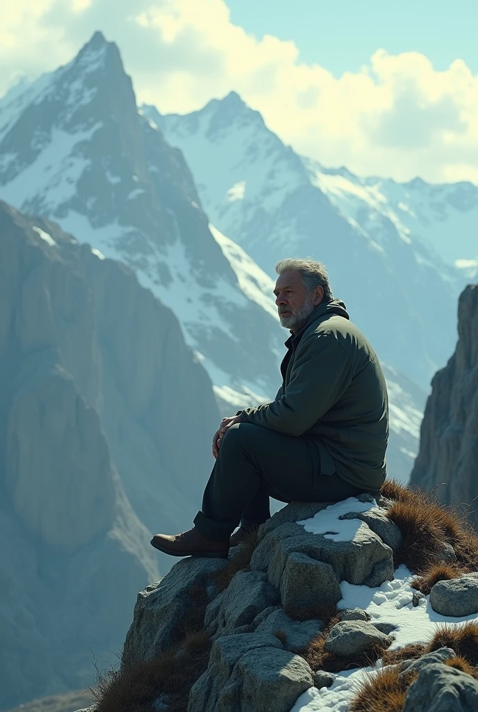 man think and cry on mountain