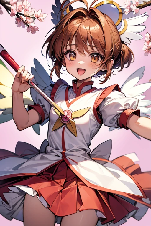 Create Sakura Kinomoto (Sakura CardCaptor) more teenage, Only in panties, standing backwards, sticking out ass, sexy position