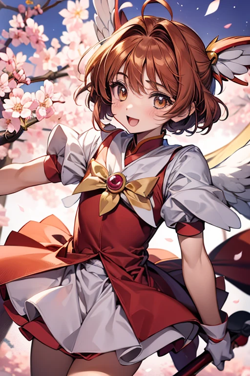 Create Sakura Kinomoto (Sakura CardCaptor) more teenage, in student clothes