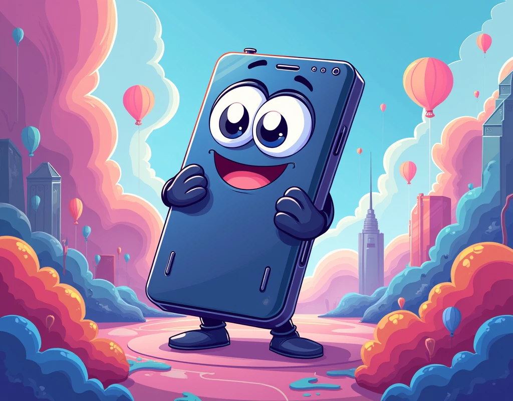 We need a beautiful image of sumsung Sultra24 phone  cartoon image 