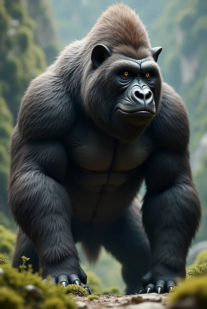 A dog with a gorilla face