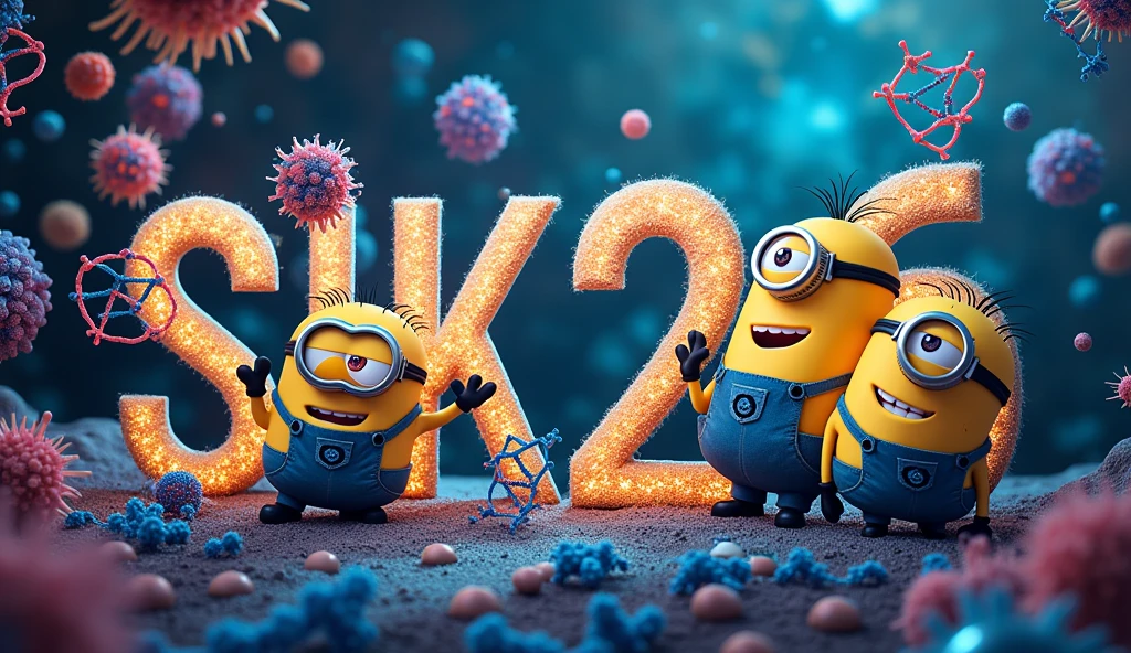 cover with minions, dna, cells, protein and text SiK26 with S and K capitalize