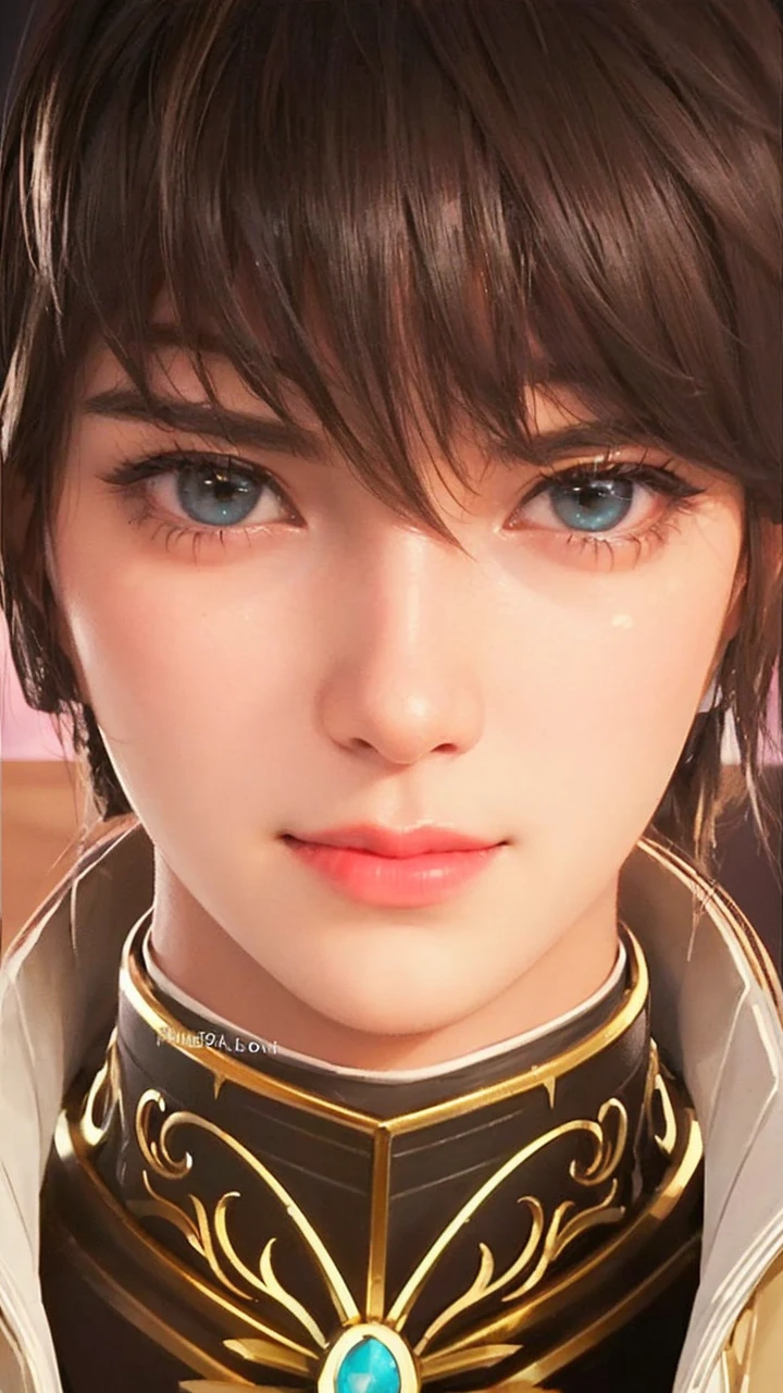 Best Quality, Masterpiece, Ultra High Resolution, (Film Grain: 1.4), Digital Photography, Bangs, Film Lighting, (Fuji Color: 1.2) Portrait,, 1 girl, solo, facing the audience, smiling, (face close-up), clear pores, looking at the audience, ocean background (realistic: 1.2)