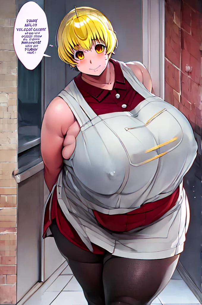 jpnidol, 1girl in, masutepiece, High quality, Looking at Viewer,BBW、huge-breasted、entranceway、Wearing an apron、meeting、house wife、mami、tits、Big Tits、milk