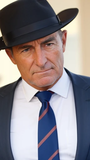 An Australian man focus on the character's face