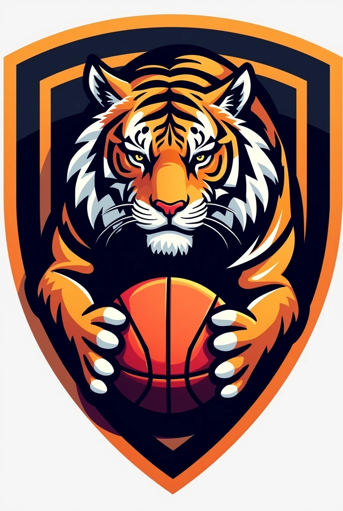 Create an logo with tiger,basketball and shield in it.And the name is Basketball Youth.