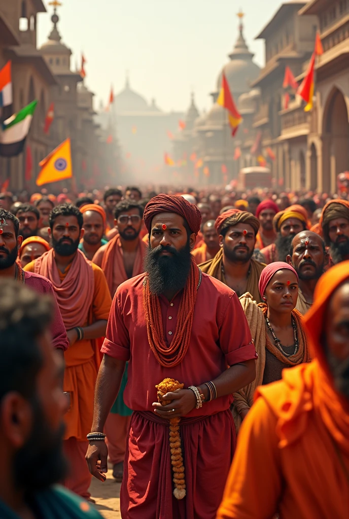 A crowd of hindu people and a text of "All Eyes On Lohara "