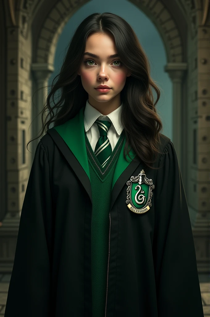 Sabrina Carpenter in Slytherin uniform 