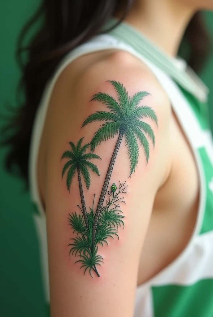 A feminine and delicate Palmeiras tattoo,
soccer team