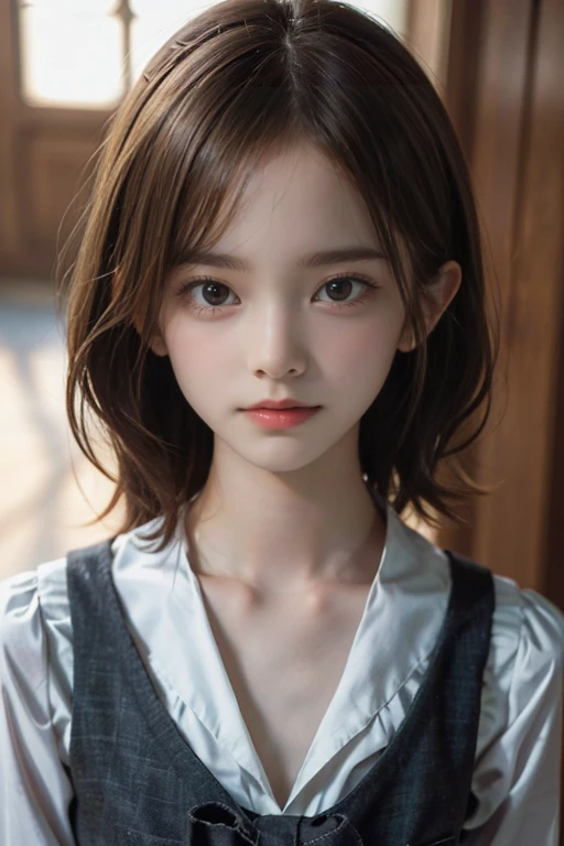 (1 slim old Emma Watson, malnutrition, very skinny, pale, without makeup, feminine,symmetry eyes),BREAK,(Want me to kiss,fun,happiness,She likes me),school uniform,8k,Realistic photo style,Photorealism, Realistic, surreal,Best image quality, High resolution, Highest quality,cinematic, Intricate details,Ultra-fine detail, True light and shadow,Shots from the film, Professional Color Grading,Sharp focus, Film Grain,High Dynamic Range, charm, The most detailed skin texture