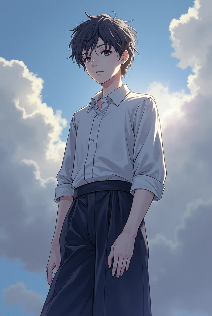 I want the exact same image of the boy but instead of white hair I want it black