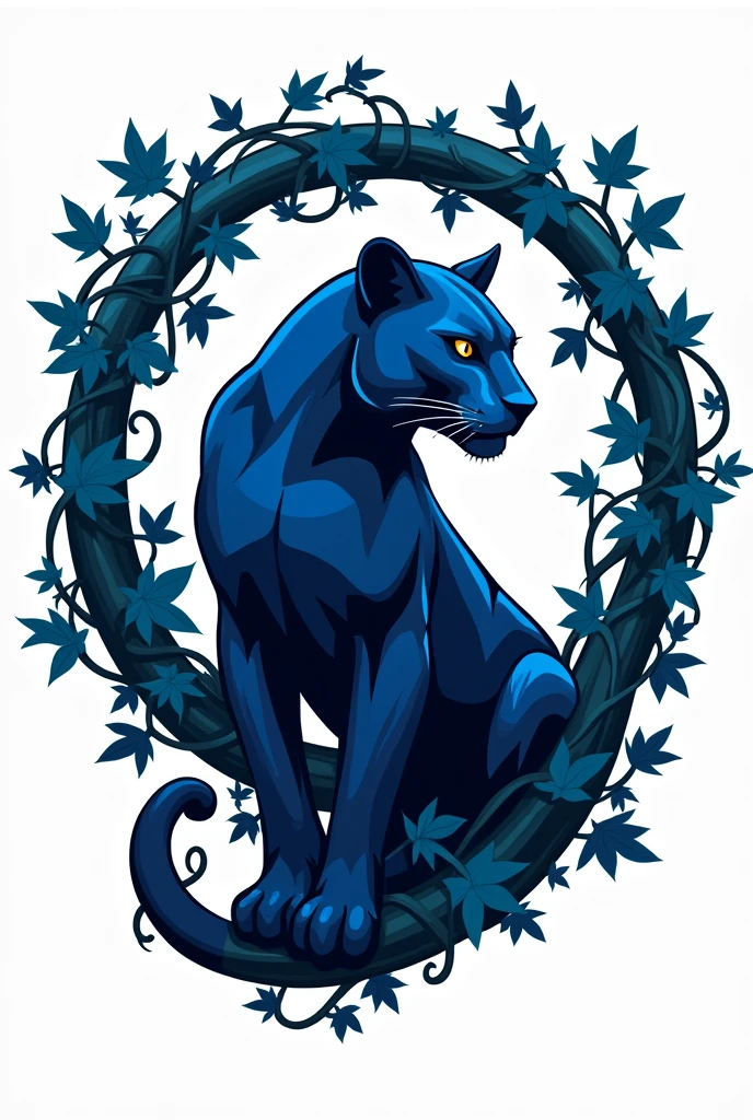make a logo that is blue panther and ivy on it