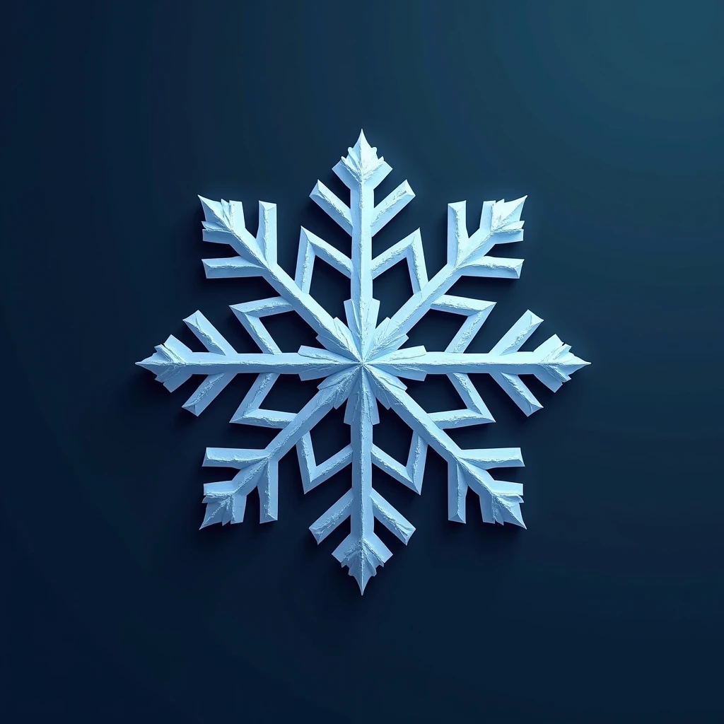 "Design a logo featuring an abstract, rare, and intricate snowflake. The snowflake should have a modern and elegant appearance, with delicate, symmetrical patterns that stand out. Use a combination of cool colors, like icy blue, silver, and white, to give it a frosty, wintery feel. Incorporate subtle geometric shapes and lines to make the snowflake look both natural and futuristic, ensuring the design is visually striking and distinctive. The logo should be suitable for a high-end brand, with a clean and sophisticated aesthetic."