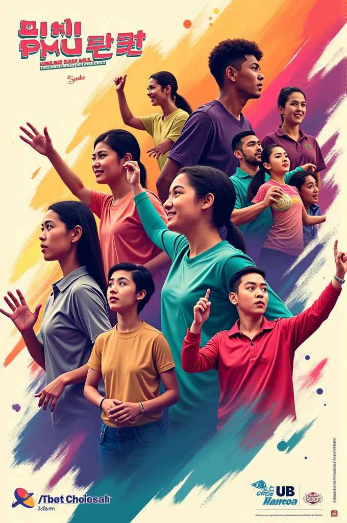 generates a poster for an event celebrating the dynamism of young people in sports, cultural, political fields